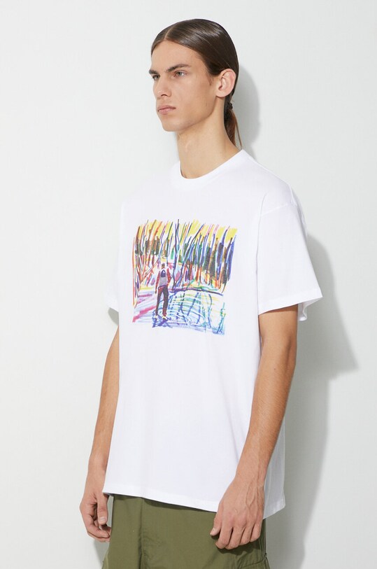 Carhartt WIP cotton t-shirt Ollie Mac Icy Lake white I032408.02XX