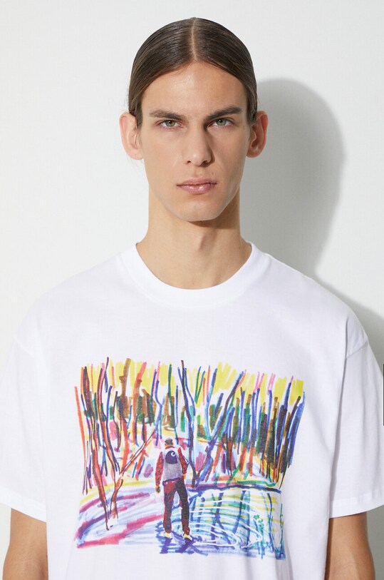 Carhartt WIP cotton t-shirt Ollie Mac Icy Lake I032408.02XX white