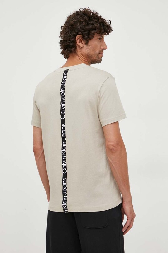 Calvin Klein Jeans t-shirt bawełniany J30J323993 beżowy AW23