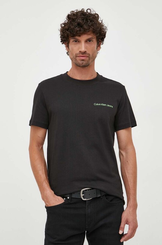 Calvin Klein Jeans t-shirt bawełniany regular czarny J30J323993