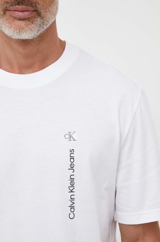 Calvin Klein Jeans tricou din bumbac J30J323995 alb