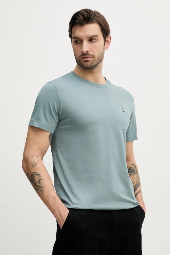 Bavlněné tričko Calvin Klein Jeans 2-pack zelená J30J320199