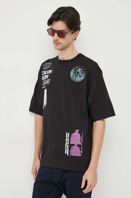 Calvin Klein Jeans t-shirt bawełniany nadruk czarny J30J324011