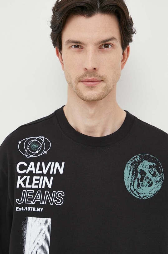 Calvin Klein Jeans t-shirt bawełniany czarny J30J324011