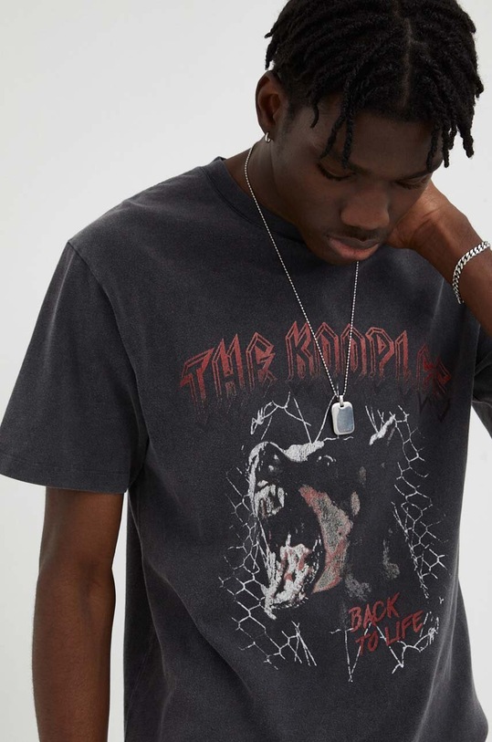 The Kooples pamut póló pamut fekete HTSC27038K