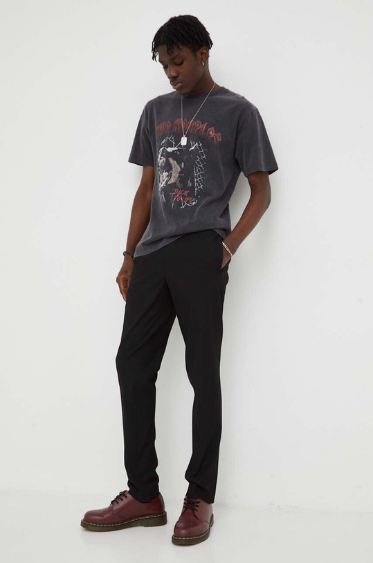 The Kooples pamut póló HTSC27038K fekete AW23