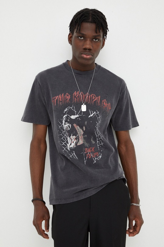 The Kooples pamut póló fekete HTSC27038K