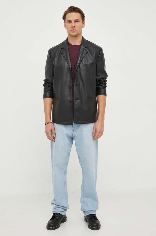 The Kooples t-shirt bawełniany HTSC27063K bordowy AW23