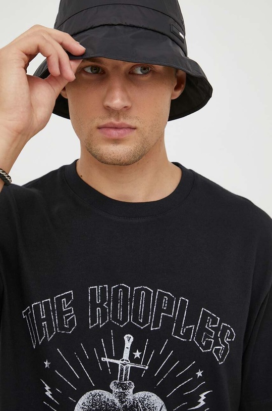 The Kooples t-shirt bawełniany czarny HTSC27063K