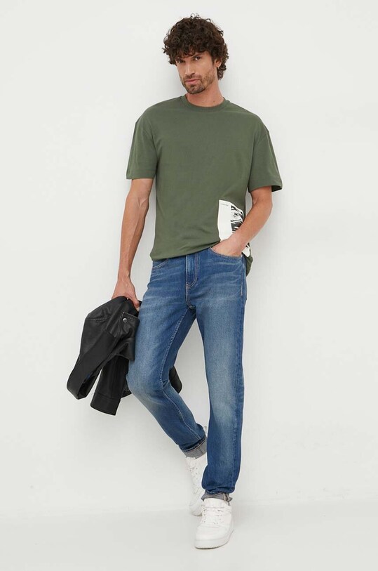 Calvin Klein t-shirt bawełniany K10K111836 zielony AW23