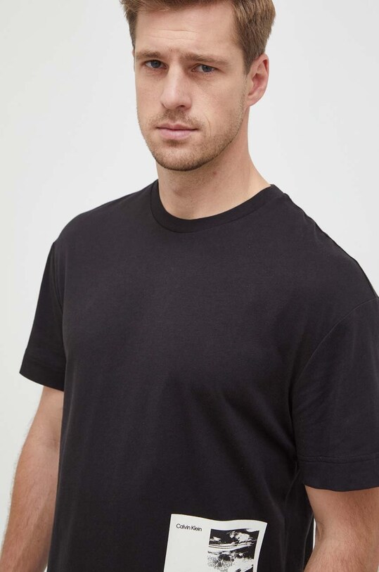 Calvin Klein t-shirt bawełniany czarny K10K111836