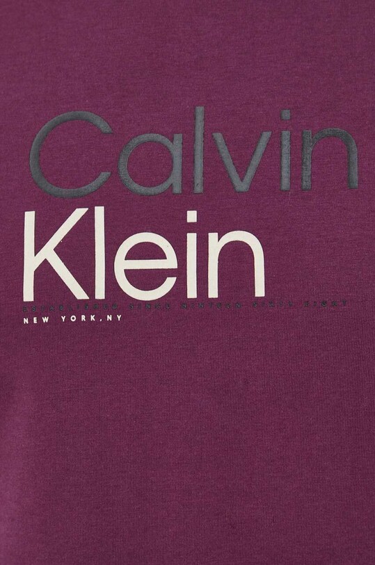 Calvin Klein t-shirt bawełniany fioletowy K10K111841