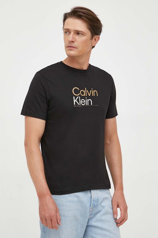 Calvin Klein t-shirt bawełniany nadruk czarny K10K111841