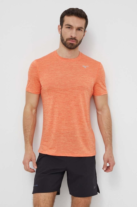 Mizuno t-shirt do biegania Impulse Core pomarańczowy J2GAA519