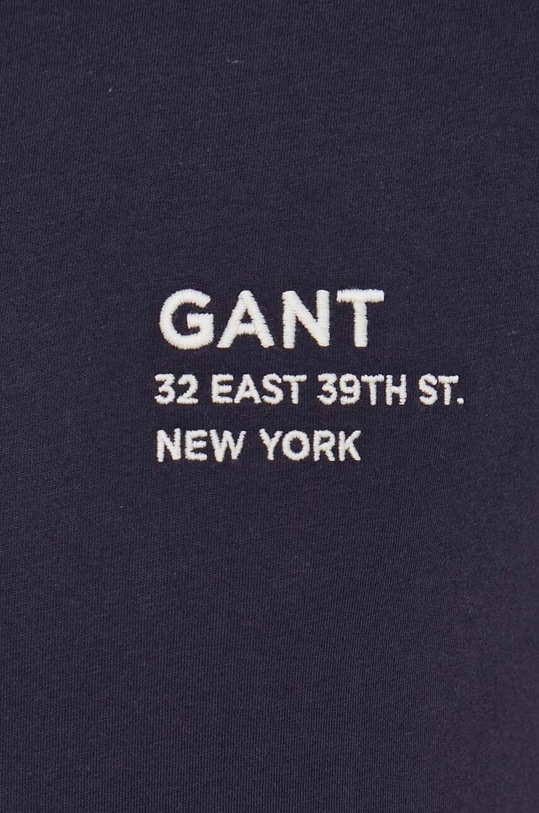 Βαμβακερό μπλουζάκι Gant 2003230 σκούρο μπλε