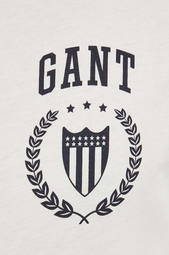 Βαμβακερό μπλουζάκι Gant 2003202 μπεζ