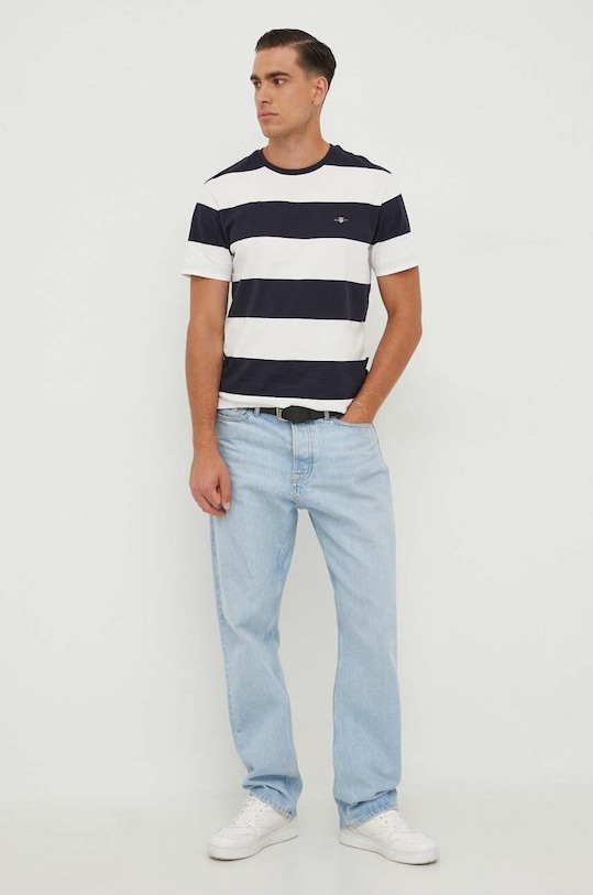 Bavlněné tričko Gant 2003203 bílá AW23