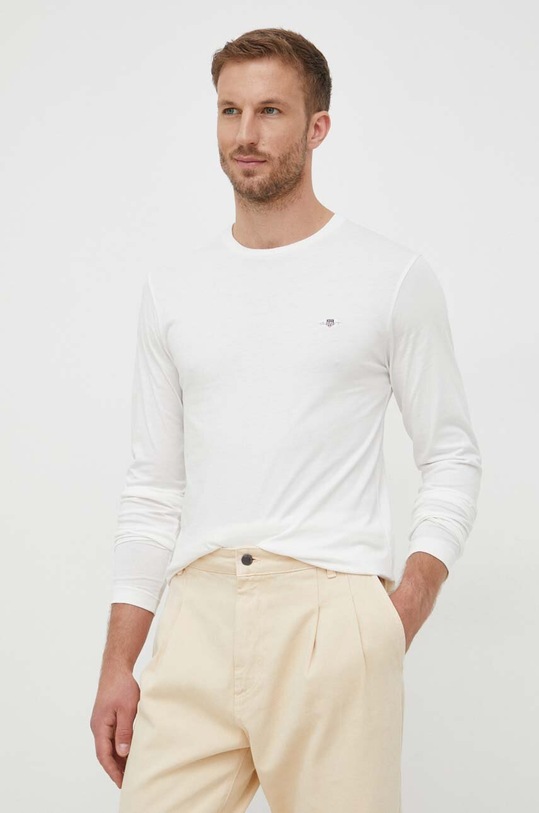 Gant longsleeve bawełniany bawełna biały 2004056