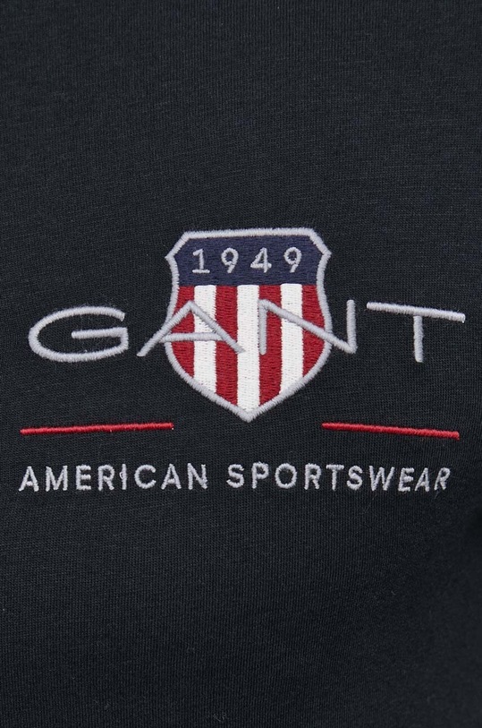 Pamučna majica dugih rukava Gant crna 2004057