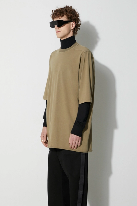 Rick Owens t-shirt bawełniany zielony DU02C5274.RIG