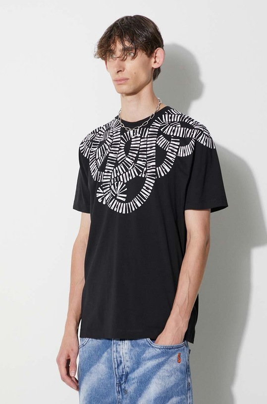 Abbigliamento Marcelo Burlon t-shirt in cotone Snake Wings CMAA018C99JER0031001 nero