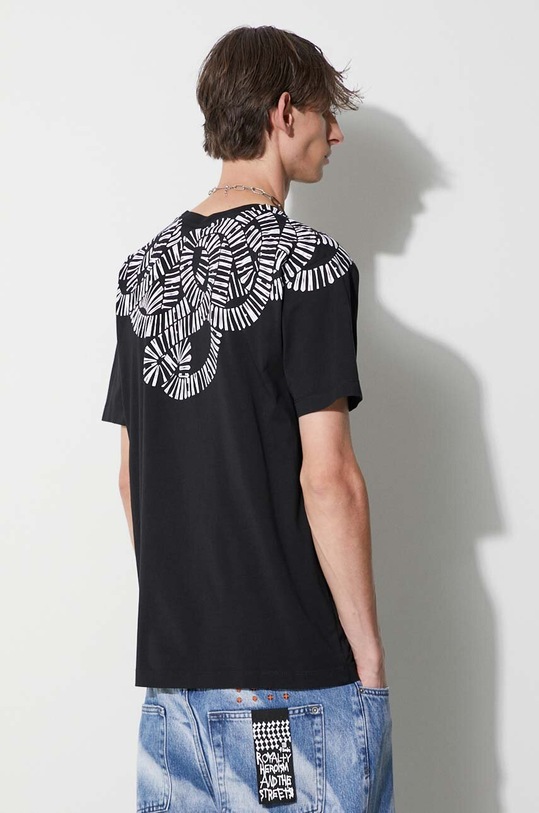 Marcelo Burlon t-shirt in cotone Snake Wings nero CMAA018C99JER0031001