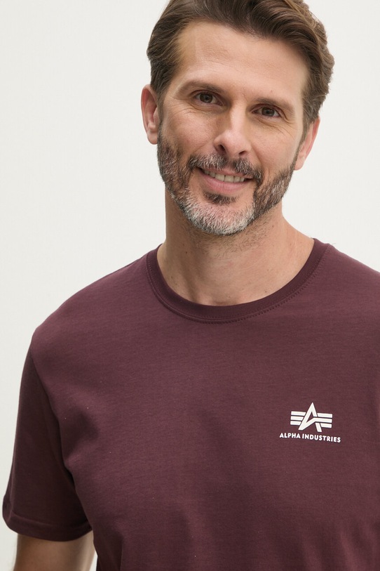Bombažna kratka majica Alpha Industries bordo 188505.21