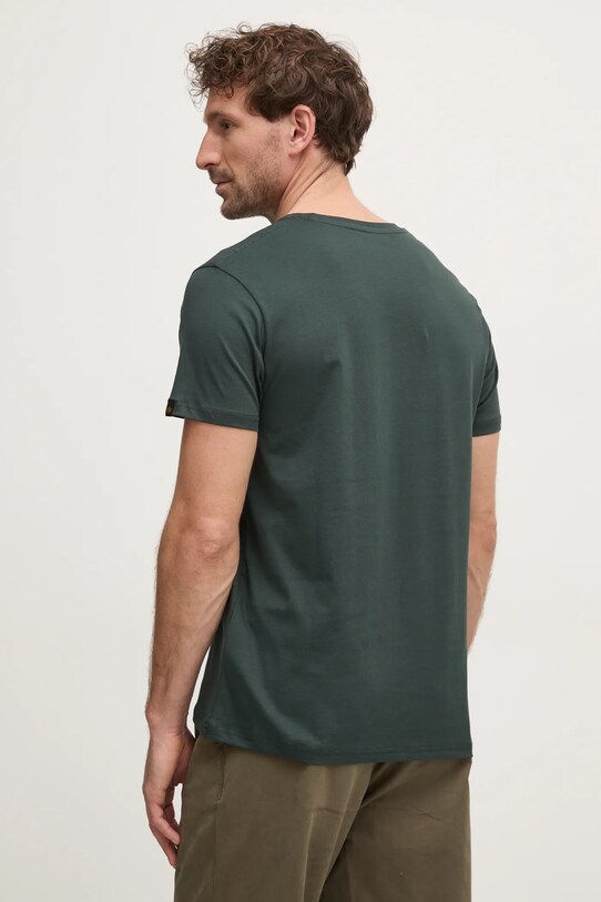 Одежда Хлопковая футболка Alpha Industries Basic T Small Logo 188505.353 бирюзовый