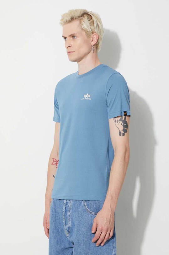 Alpha Industries tricou din bumbac Basic T Small Logo albastru 188505.538