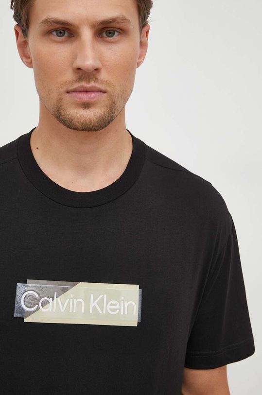 Βαμβακερό μπλουζάκι Calvin Klein μαύρο K10K111845