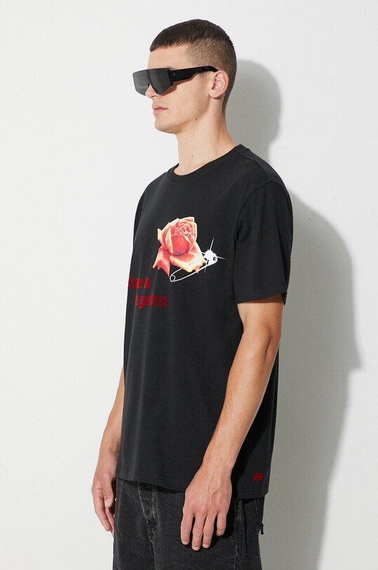KSUBI tricou din bumbac negru MPF23TE013