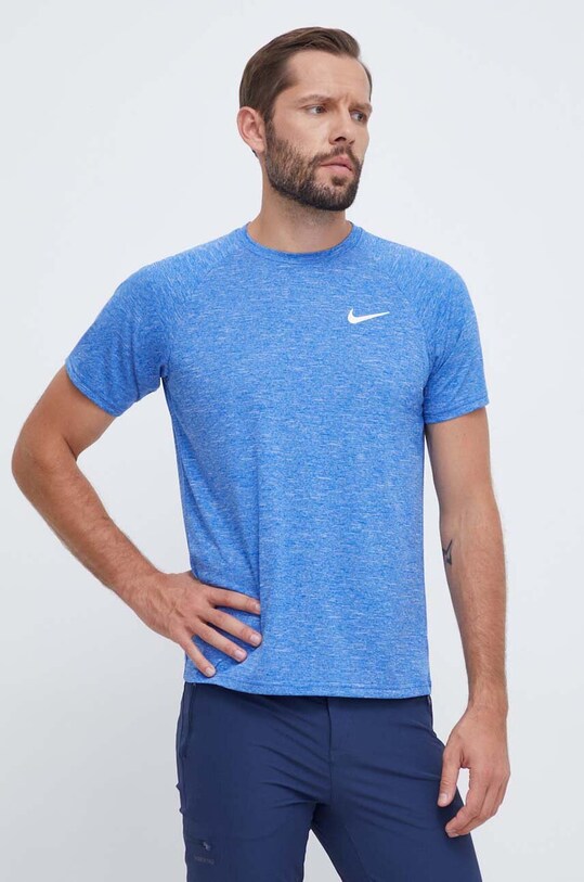 Majica kratkih rukava za trening Nike bez uzorka plava NESSA589