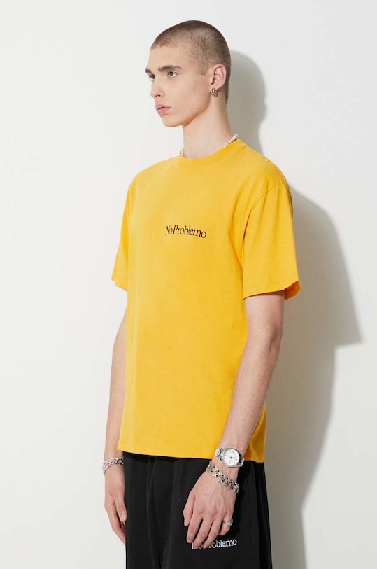 Aries cotton t-shirt yellow FUAR60009