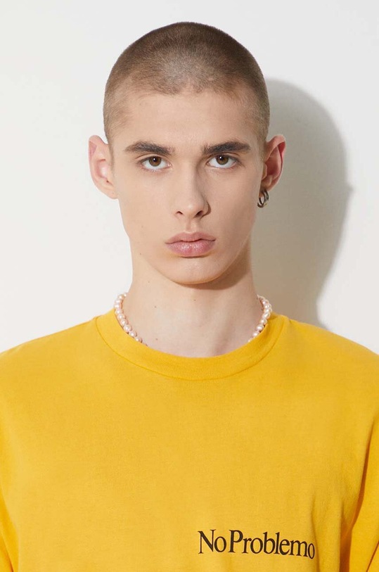 Aries cotton t-shirt FUAR60009 yellow