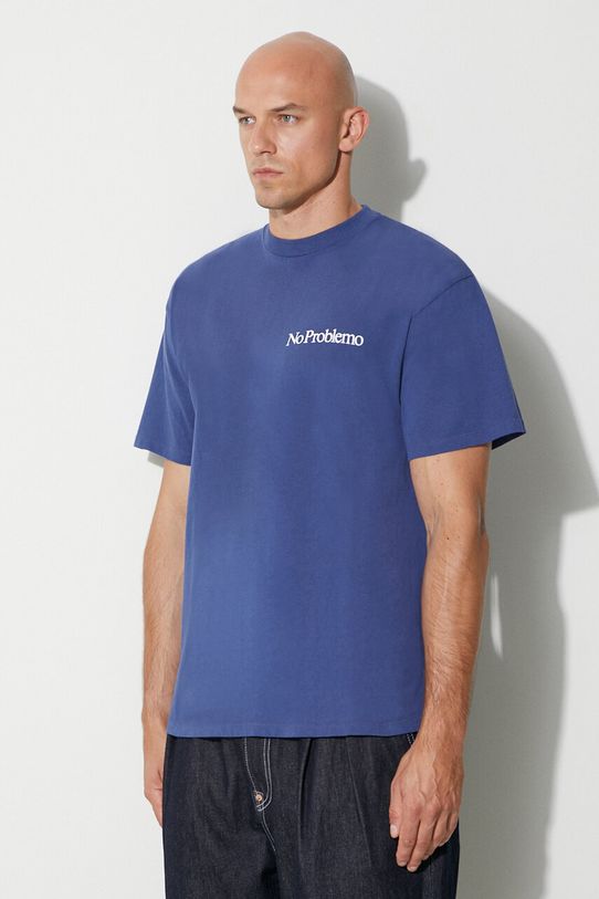 Aries cotton t-shirt navy FUAR60009