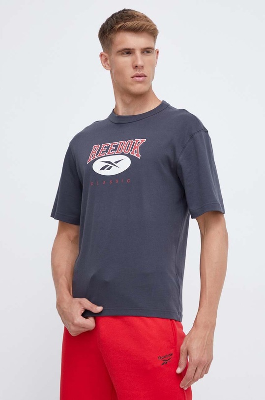 Βαμβακερό μπλουζάκι Reebok Classic σκούρο μπλε 100036721