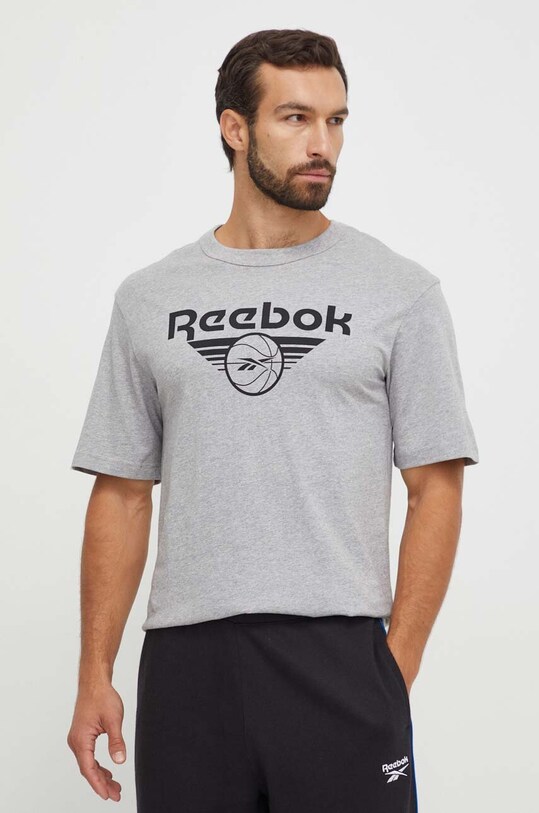 Бавовняна футболка Reebok Classic Basketball бавовна сірий 100070707
