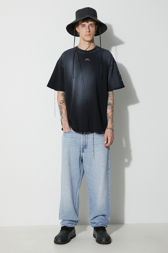 A-COLD-WALL* t-shirt bawełniany SHIRAGA T-SHIRT bawełna czarny ACWMTS158A