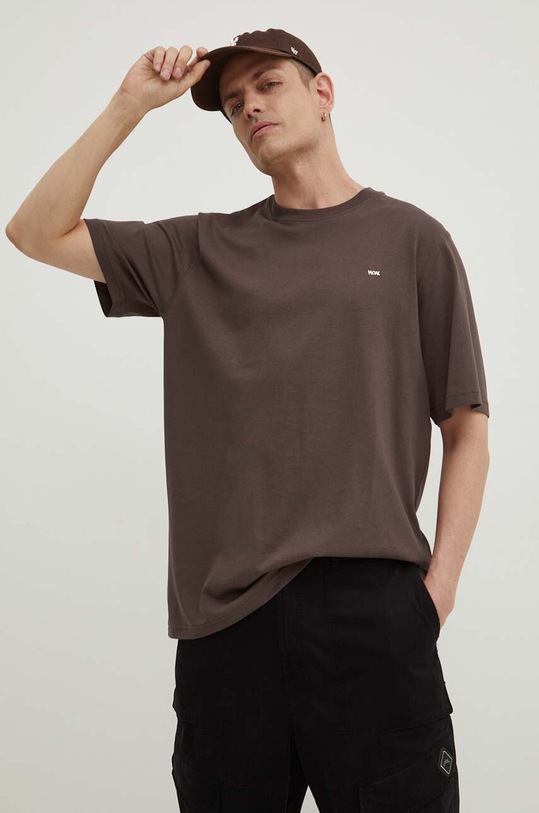 Wood Wood tricou din bumbac Essential sami classic t-shirt maro 20005711.2491