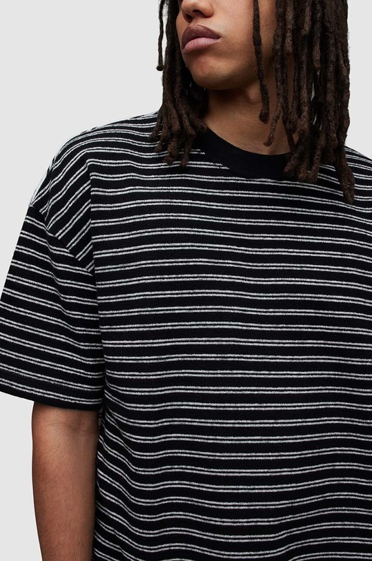 AllSaints t-shirt bawełniany RICKY SS CREW czarny MD020Z