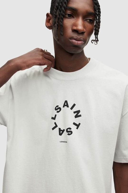 Памучна тениска AllSaints TIERRA SS CREW сив MG294Y