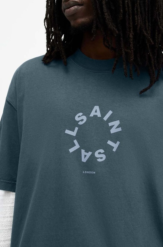 AllSaints t-shirt bawełniany TIERRA SS CREW MG294Y granatowy SS24