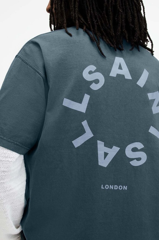 Odzież AllSaints t-shirt bawełniany TIERRA SS CREW MG294Y granatowy