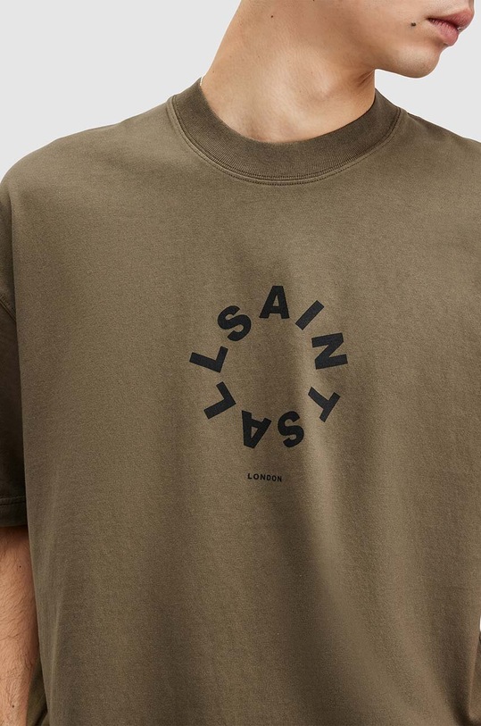 AllSaints t-shirt bawełniany TIERRA SS CREW MG294Y zielony SS24