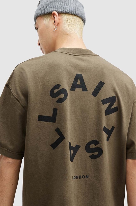 Odzież AllSaints t-shirt bawełniany TIERRA SS CREW MG294Y zielony