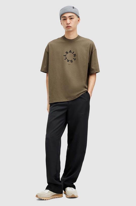 AllSaints t-shirt bawełniany TIERRA SS CREW MG294Y zielony