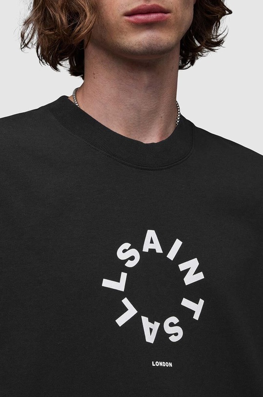Βαμβακερό μπλουζάκι AllSaints TIERRA SS CREW MG294Y μαύρο SS24
