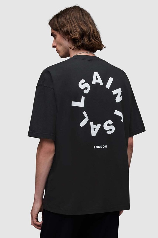 Βαμβακερό μπλουζάκι AllSaints TIERRA SS CREW μαύρο MG294Y
