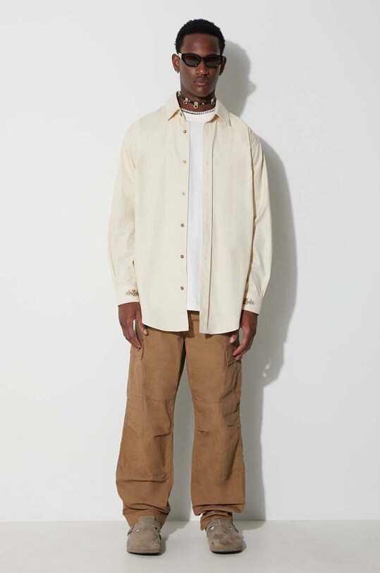 Norse Projects tricou din bumbac Johannes Organic Chain Stitch Logo T-shirt N01.0648.0957 bej AW23