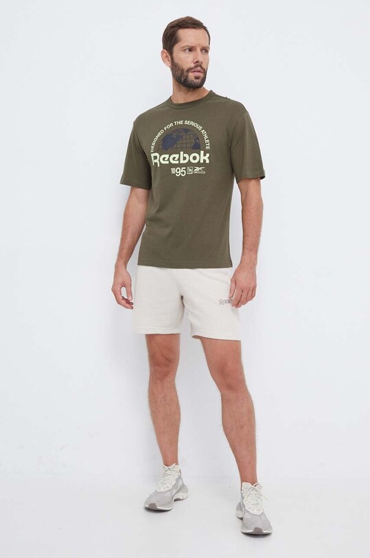 Reebok tricou din bumbac 100037038 verde AW23